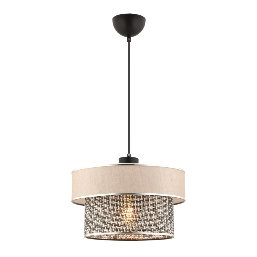 Pendellamp aan kabel ERO 1xE27/60W/230V crème/grijs