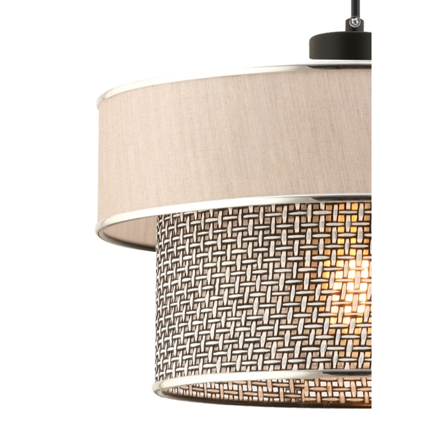 Pendellamp aan kabel ERO 1xE27/60W/230V crème/grijs