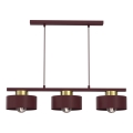 Pendellamp aan kabel MARTI 3xE27/15W/230V bordeaux/goud