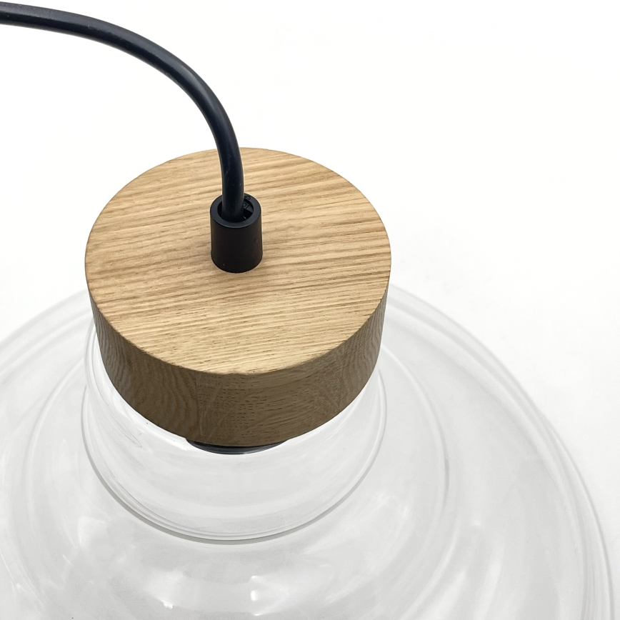Pendellamp aan kabel SINGLE 1x E27/60W/230V Ø 28 cm eiken