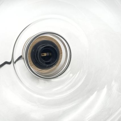 Pendellamp aan kabel SINGLE 1x E27/60W/230V Ø 28 cm eiken