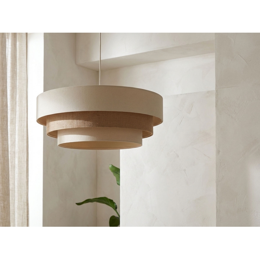 Pendellamp aan kabel TRINITI 1x E27/60W/230V Ø 40 cm crème/beige