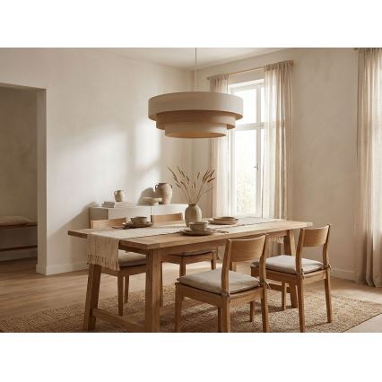 Pendellamp aan kabel TRINITI 1x E27/60W/230V Ø 40 cm crème/beige