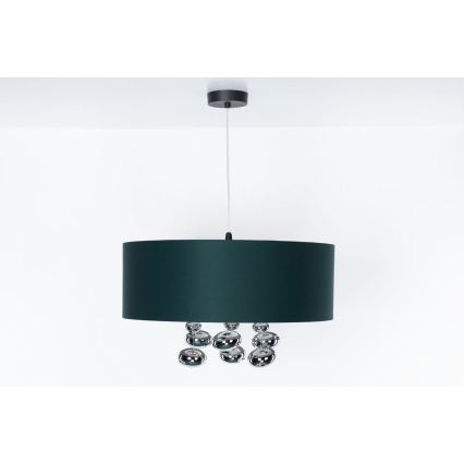 Pendellamp met kabel BUBBLE 1xE27/60W/230V Ø 40 cm groen