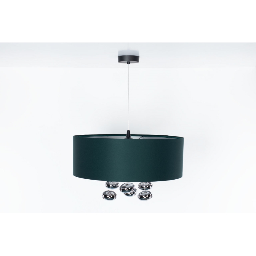 Pendellamp met kabel BUBBLE 1xE27/60W/230V Ø 40 cm groen