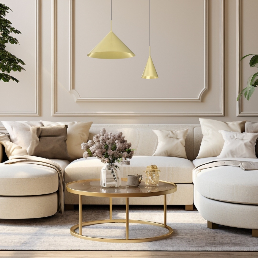 Pendellamp met kabel CAPITAL 1xGX53/15W/230V Ø 46 cm goudkleurig