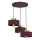 Pendellamp met kabel MARTI 3xE27/15W/230V bordeaux/goud