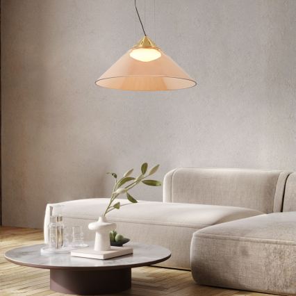 Pendellamp met kabel PRESTO 1xGX53/10W/230V Ø 42 cm goud/rookbeige
