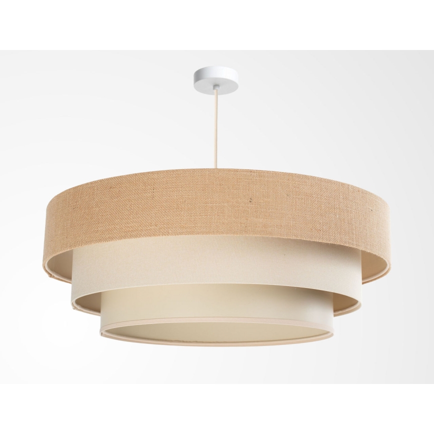 Pendellamp met kabel TRINITI 1xE27/60W/230V Ø 40 cm beige/crème