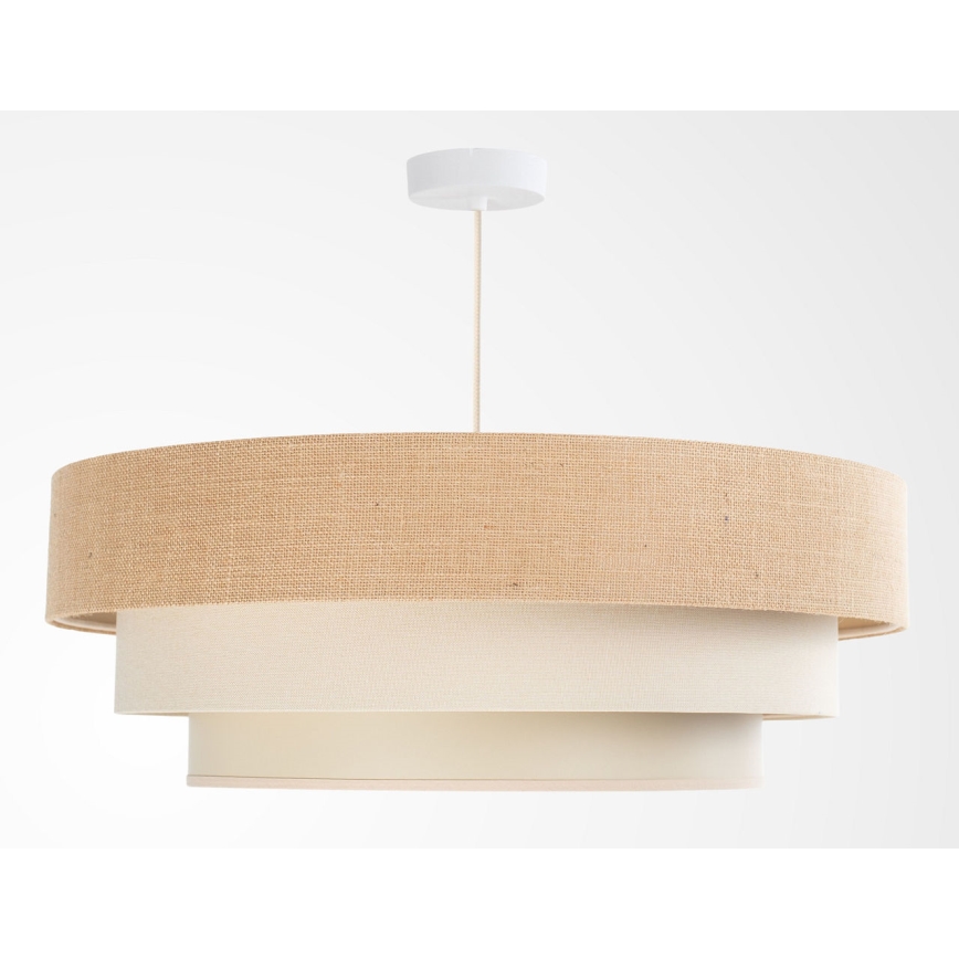 Pendellamp met kabel TRINITI 1xE27/60W/230V Ø 40 cm beige/crème