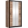 Penderie avec miroir MIRO 120x215 cm chêne craft/noir