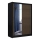 Penderie avec miroir SANTINO 150x215 cm noir/chêne craft