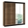 Penderie avec miroir SANTINO 203x215 cm chêne craft/noir