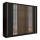 Penderie avec miroir SANTINO 250x215 cm noir/chêne craft