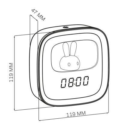 Petite veilleuse à intensité variable avec réveil BUNNY LED/1,2W/5V 3000K