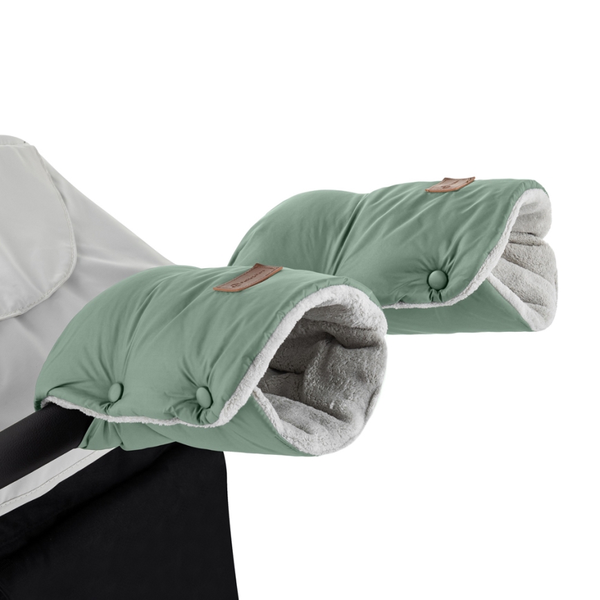 PETITE&MARS - SET Kinder voetenzak 3-in-1 JIBOT + muffs voor kinderwagen JASIE groen