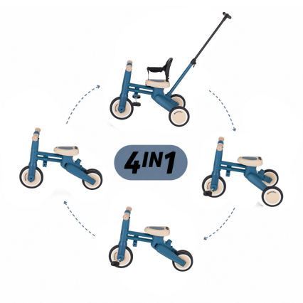 PETITE&MARS - 4-in-1 kinderdriewieler DRIFT oceaanblauw