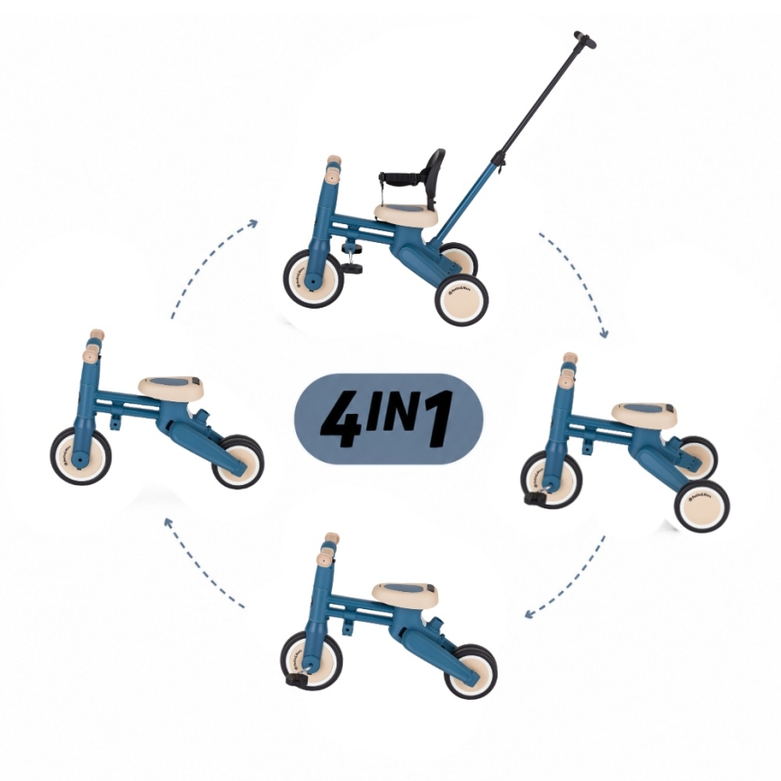 PETITE&MARS - 4-in-1 kinderdriewieler DRIFT oceaanblauw
