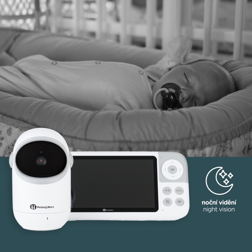 PETITE&MARS - Babymonitor met beeldscherm EVE 5.0 3,8V 3050 mAh