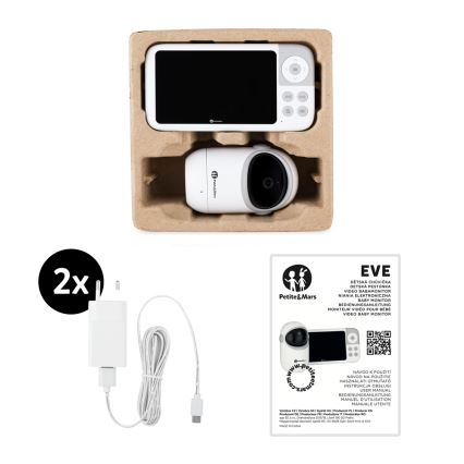 PETITE&MARS - Babymonitor met beeldscherm EVE 5.0 3,8V 3050 mAh