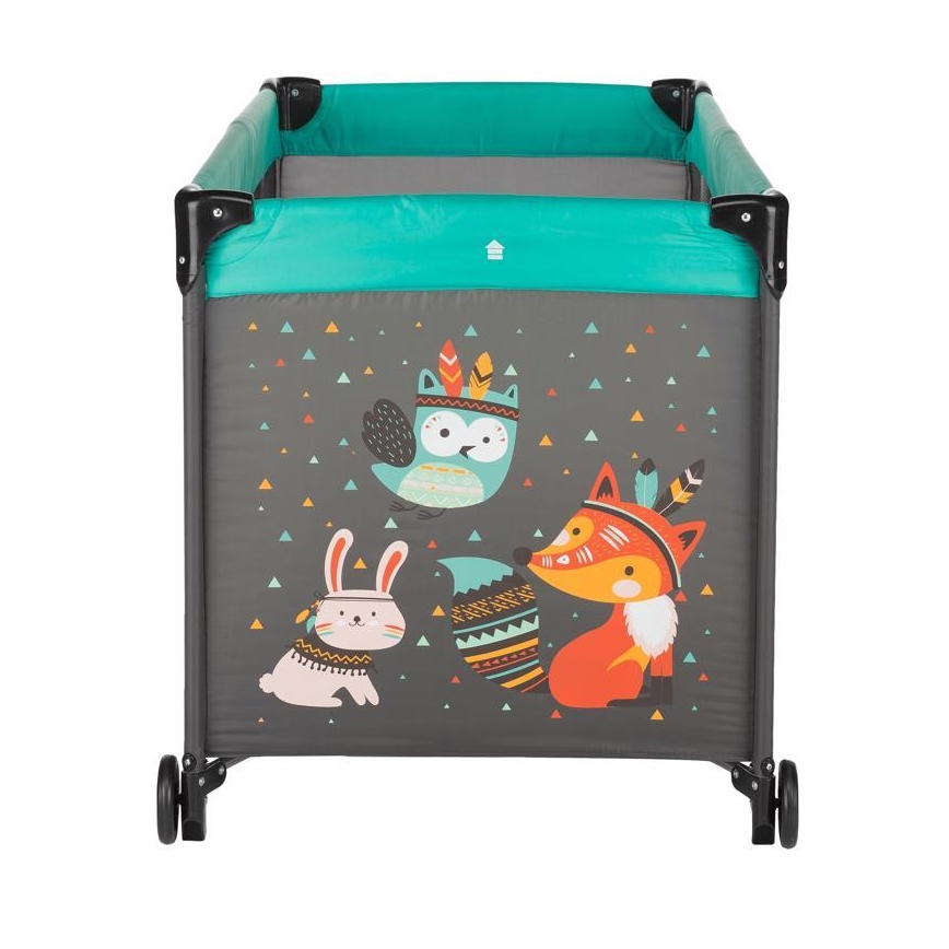 PETITE&MARS - Berceau de voyage KOOT-FOX turquoise