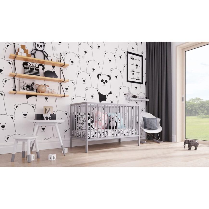 PETITE&MARS - Berceau en bois pour enfants MOONY gris