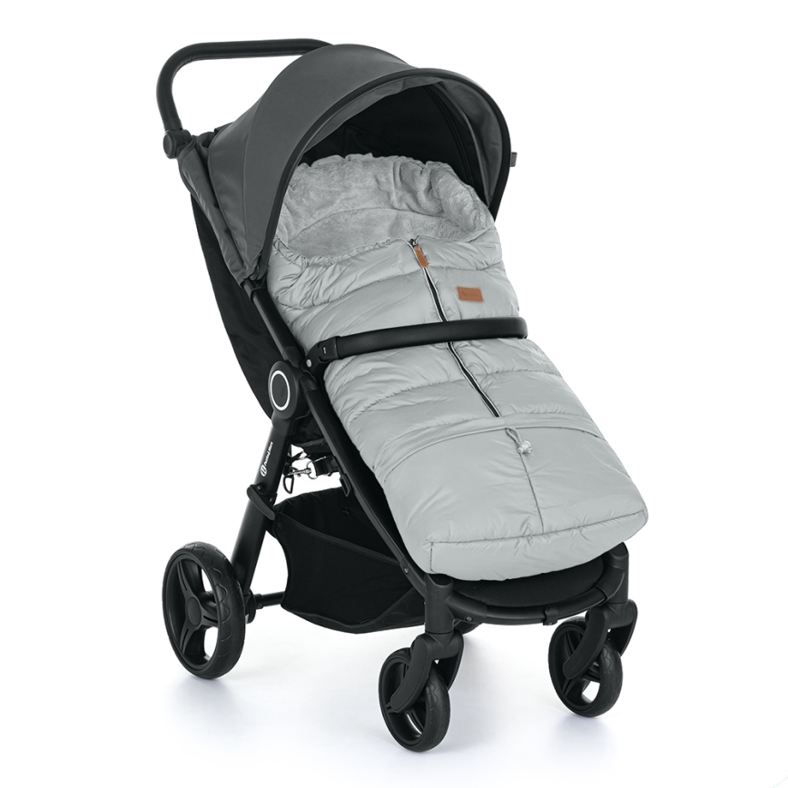 PETITE&MARS - Ensemble chancelière 3 en 1 pour bébé JIBOT + moufles pour poussette JASIE gris clair