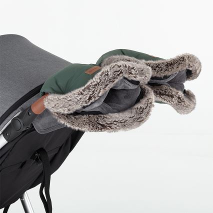 PETITE&MARS - ENSEMBLE Chancelière 4 en 1 COMFY + moufles pour poussette FURRY Kaki