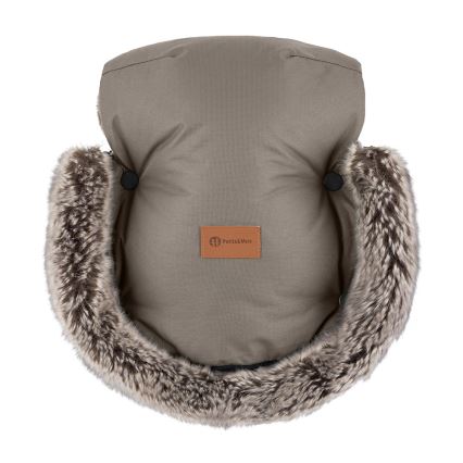 PETITE&MARS - ENSEMBLE Chancelière bébé 4 en 1 COMFY + manchons pour poussette FURRY Mocha Mousse