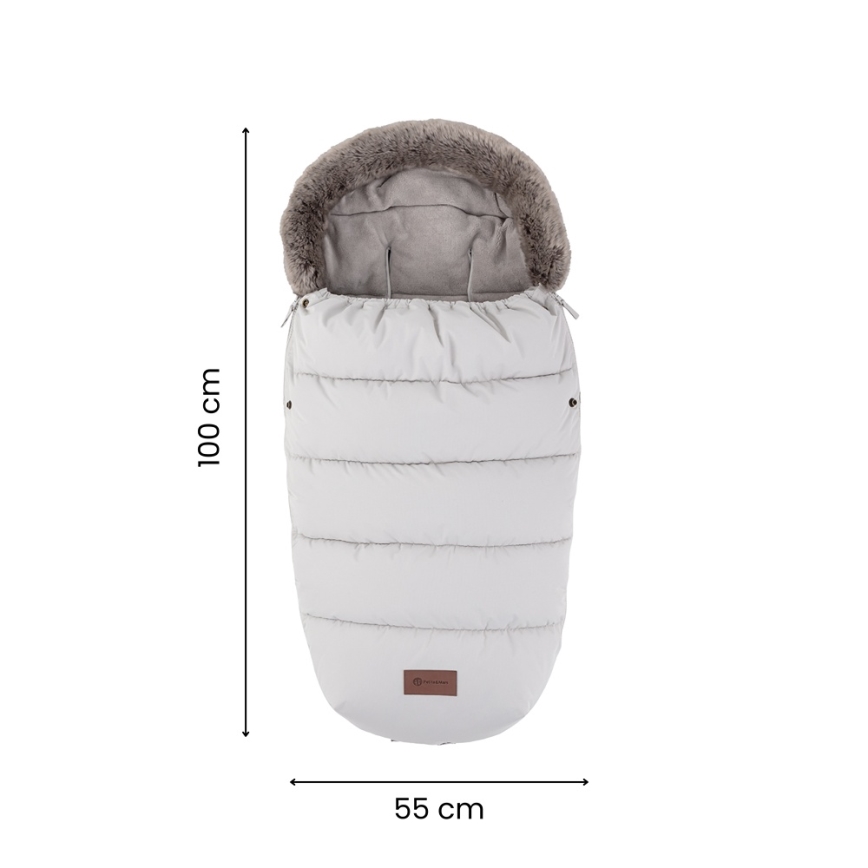 PETITE&MARS - ENSEMBLE Chancelière bébé 4 en 1 COMFY + manchons pour poussette FURRY Mocha Mousse