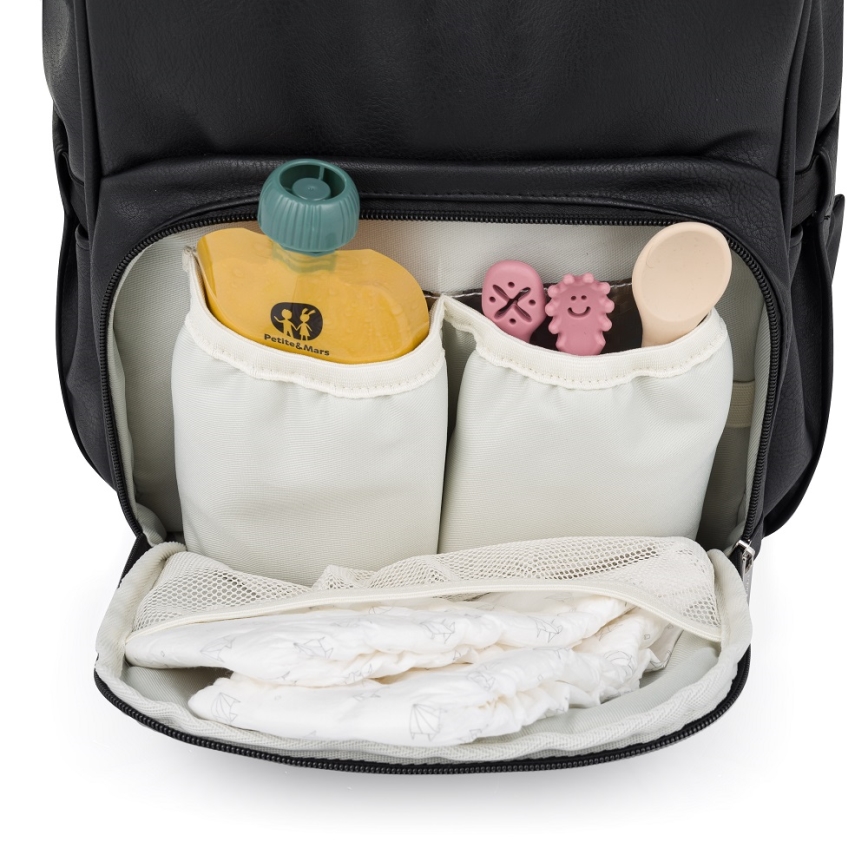 PETITE&MARS - Luiertas rugzak voor kinderwagen JASPER zwart