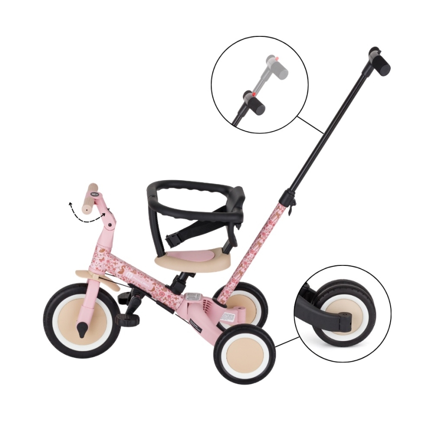 PETITE&MARS - Kinderdriewieler 5-in-1 TURBO LIMITED Rosy Wilderness