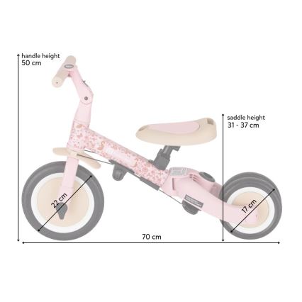PETITE&MARS - Kinderdriewieler 5-in-1 TURBO LIMITED Rosy Wilderness