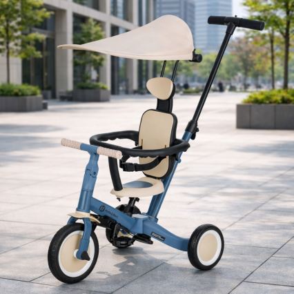 PETITE&MARS - Kinderdriewieler 5-in-1 TURBO PLUS Oceaanblauw