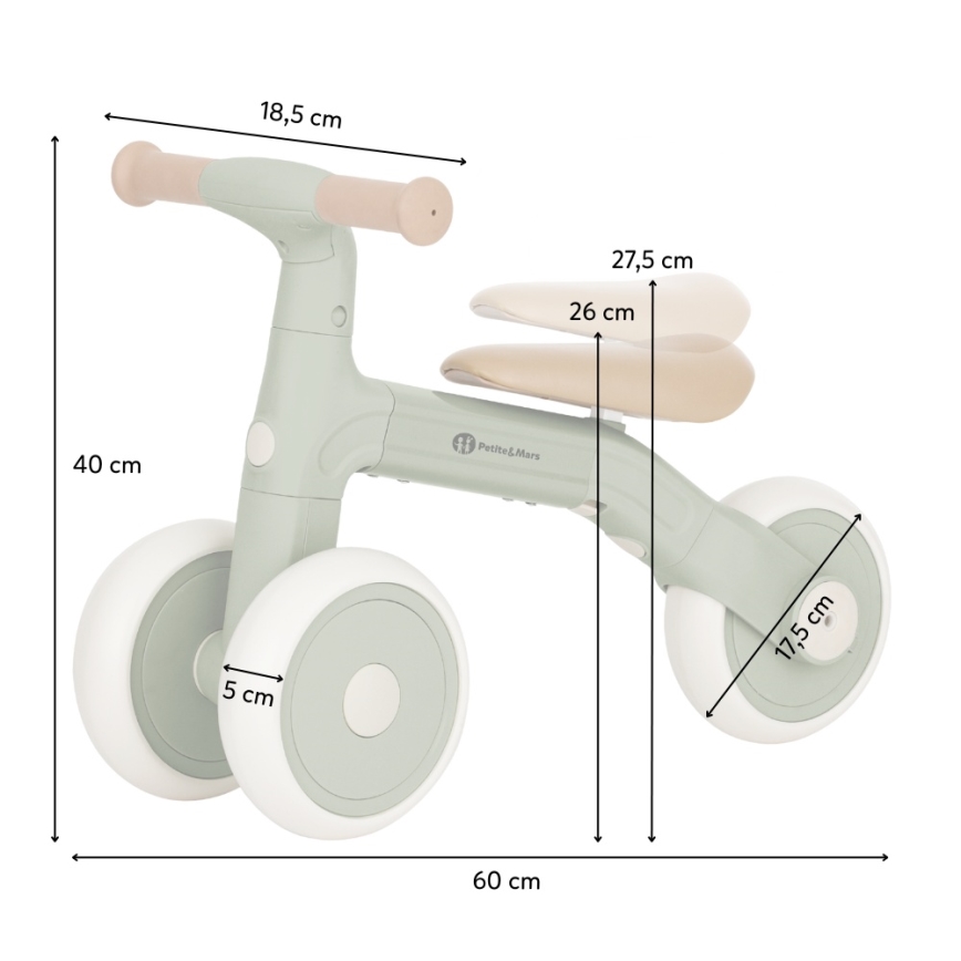 PETITE&MARS - Kinderloopfiets 3-in-1 BINGO Saliegroen