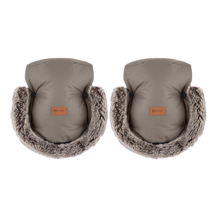 PETITE&MARS - Kinderwagen handwarmer FURRY Mocha Mousse