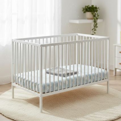 PETITE&MARS - Lit bébé + barrière de sécurité NELA BEECH 120x60 cm blanc/hêtre