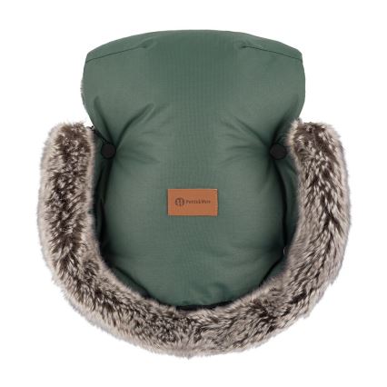 PETITE&MARS - LOT Chancelière pour bébé 4en1 ARCTIC + cache-mains pour poussette FURRY Veritable Khaki