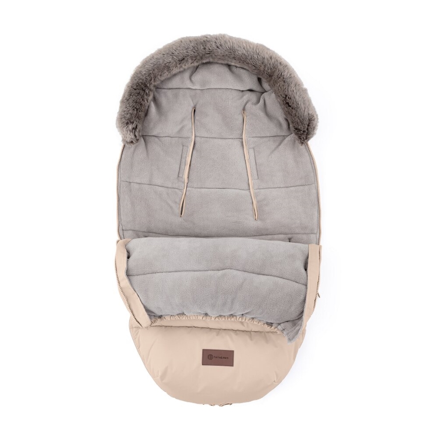 PETITE&MARS - LOT Chancelière pour bébé 4en1 COMFY + cache-mains pour poussette FURRY Rose Petal