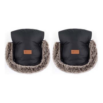 PETITE&MARS - Manchon de poussette FURRY Forever Black