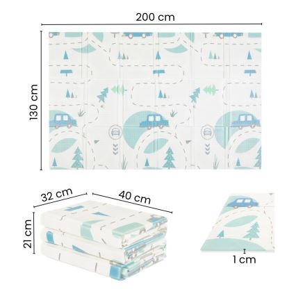 PETITE&MARS - Opvouwbare speelmat CAMPY Dieren&Hexagon