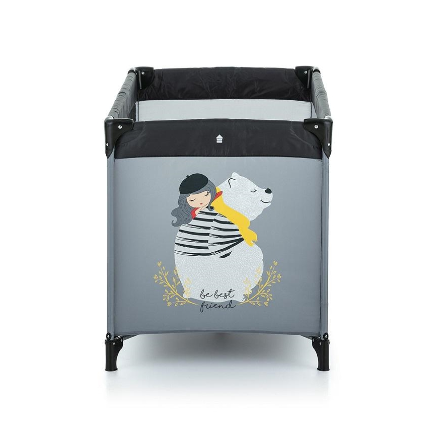 PETITE&MARS - Reisbedje NYJA TEDDY FRIEND COAL grijs/zwart