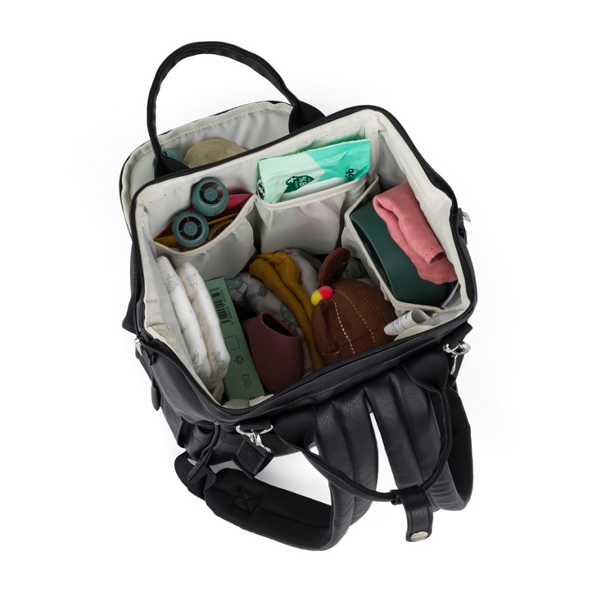 PETITE&MARS - Sac à dos à langer pour poussette JASPER noir