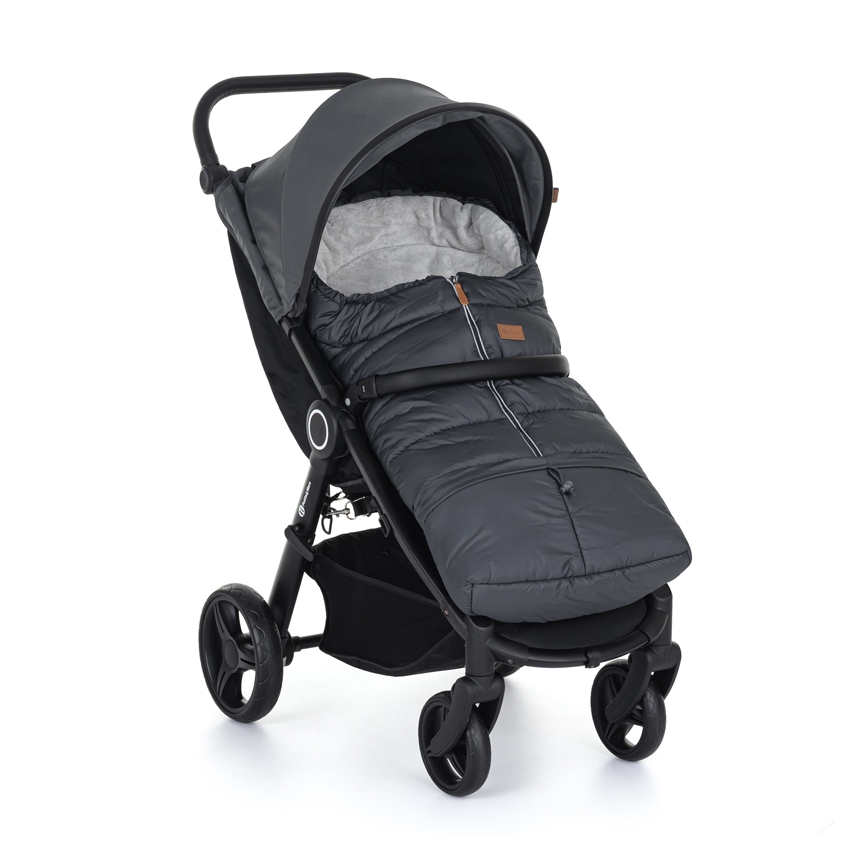 PETITE&MARS - SET Baby Trappelzak 3in1 JIBOT + handwarmers voor een Kinderwagen JASIE grijs