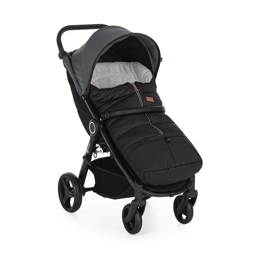 PETITE&MARS - SET Baby Trappelzak 3in1 JIBOT + handwarmers voor een kinderwagen JASIE zwart