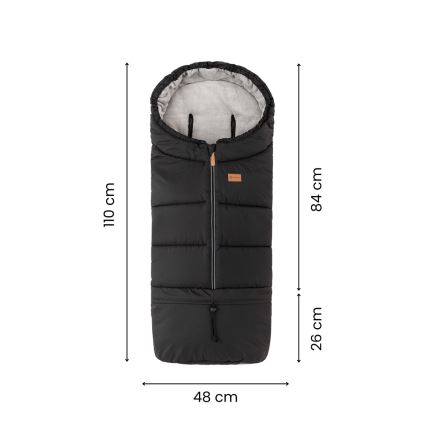 PETITE&MARS - SET Baby-voetenzak 3-in-1 JIBOT + handmoffen voor kinderwagen JASIE lichtgrijs