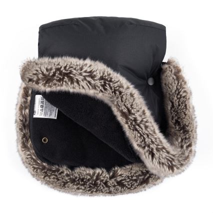 PETITE&MARS - SET Baby voetenzak 4in1 ARCTIC + stroller hand muffs FURRY Forever Black