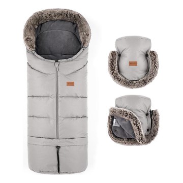 PETITE&MARS-SET Baby voetenzak 4in1 ARCTIC + stroller hand muffs FURRY Champagne Shower