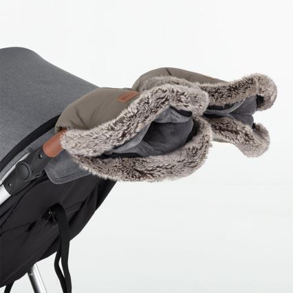 PETITE&MARS - SET Baby voetenzak 4in1 ARCTIC + stroller hand muffs FURRY Mocha Mousse