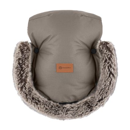 PETITE&MARS - SET Baby voetenzak 4in1 ARCTIC + stroller hand muffs FURRY Mocha Mousse